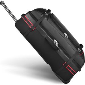 Wheeled Duffle Bag Luggage for Travel-Rolling Duffle Bag with Wheels-100L Large Heavy Duty with Wheels and Handle,5 Handles, Compression Straps,Expandable Luggage Roller Duffle (Black)