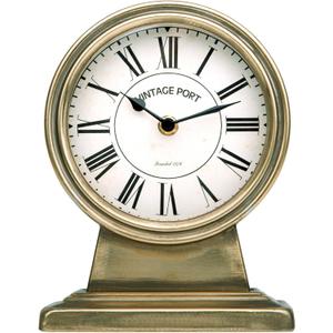 NIKKY HOME Vintage Gold Mantle Clock, Silent Non-Ticking Battery Operated Rustic Table Desk Shelf Clock for Living Room Decor