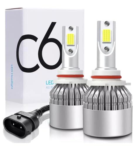 2PCS H11/9006/9005/H7/H4/H13/9007/9004 Car LED Light, 6000K 3800LM Super Bright High and Low Beam Bulb C6 LED Fog Light Headlight Bulb Replacement, Plug & Play, Car/trucks (9005/9140/9145/HB3)