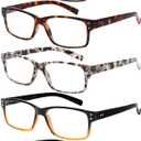 NORPERWIS 5 Pair Reading Glasses Quality Lightweight Blue Light Blocking Eyeglasses with Spring Hinge, Readers for Women Men (5 Pack Mix Color-5, 2.25)