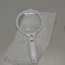 Large Magnifying Glass with Lights,10X 25X 45X 60X Handheld Illuminated Lighted Magnifier, 5in Page Reading Magnifier with 12 LED Lights for Seniors Reading, Coins, Jewelry, Close Work - Blue