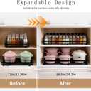 2 Pack Expandable Pull out Cabinet Organizer, Width (13"-21") Pull Out Drawers for Cabinets, 17" Deep Upgrade 3 Slide Rails Slide Out Drawers, No Drill Adjustable Roll Out Shelves (Black)