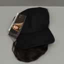 S-noilite Baseball Cap Wig with Hair Extensions 12" Short Curly Wavy Bob Hairstyle Adjustable Hats with Hair Attached for Women Synthetic Brown Wavy Bob Hat Wigs Hair Piece(#10-Ash Brown)