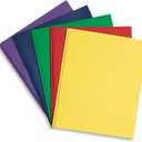 Blue Summit Supplies 100 Paper Two Pocket Folders with Prongs, 2 Pocket Folders Bulk 100 Pack, Assorted 5 Colors, 3 Prongs for Letter Size Paper, Designed for Office and Classroom