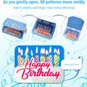 5 x Animated Greeting Card with dynamic pic inside, 6.1 * 4.8in Individual Handmade Happy Birthday Greeting Card, Colorful Candles style,with Envelope & Printed Message Inside