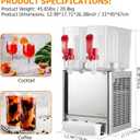 Dual 10L Refrigerated Beverage Dispenser with Mixer & Infuser | Stainless Steel Drink System w/Thermostat Control + Ice Storage​​