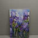 Iris Flower Wall Art Purple Botanical Prints Elegant Canvas Wall Art Purple Flower Painting Watercolor Floral Pictures Green Botanical Artwork Iris Canvas Abstract Flowers Poster 16x24inch Framed