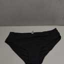 Talisea Women Full Coverage Bikini Bottoms - Mid Rise Bathing Suit Ruched Swim Bottom Swimsuit Swimwear Black, Large