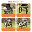 Portable Outdoor Grill Table, Folding Grill Cart Solid and Sturdy, Blackstone Griddle Stand Large Space, Blackstone Table with Paper Towel Holder, Grill Stand for Blackstones Griddle, Ninja Grills etc