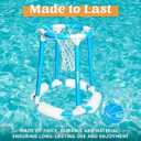 Sloosh Pool Basketball Hoop Set, Floating Basketball Pool Game, Swimming Floats Toys with Balls Pump, Summer Outdoor Water Play Toy for Kids and Adults (Blue)