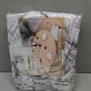 UMINEUX Round Fitted Vinyl Tablecloth with Elastic Edged & Flannel Backing, Waterproof Wipeable Round Table Cover for Indoor Outdoor Patio Use - Fits Tables up to 40" - 44" Diameter(WhiteMarble)