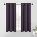 NICETOWN Blackout Window Curtains 60 inch Length 2 Panels, 34 x 60 Inch, Greyish Purple, Grommet Top Room Darkening Thermal Insulated Solid Vertical Drapes for Bedroom/Kid Room