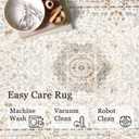 6x9 Area Rugs Washable,Boho Rug for Living Room Bedroom Kitchen,Large Vintage Bohemian Distressed Carpet Non Slip,Beige