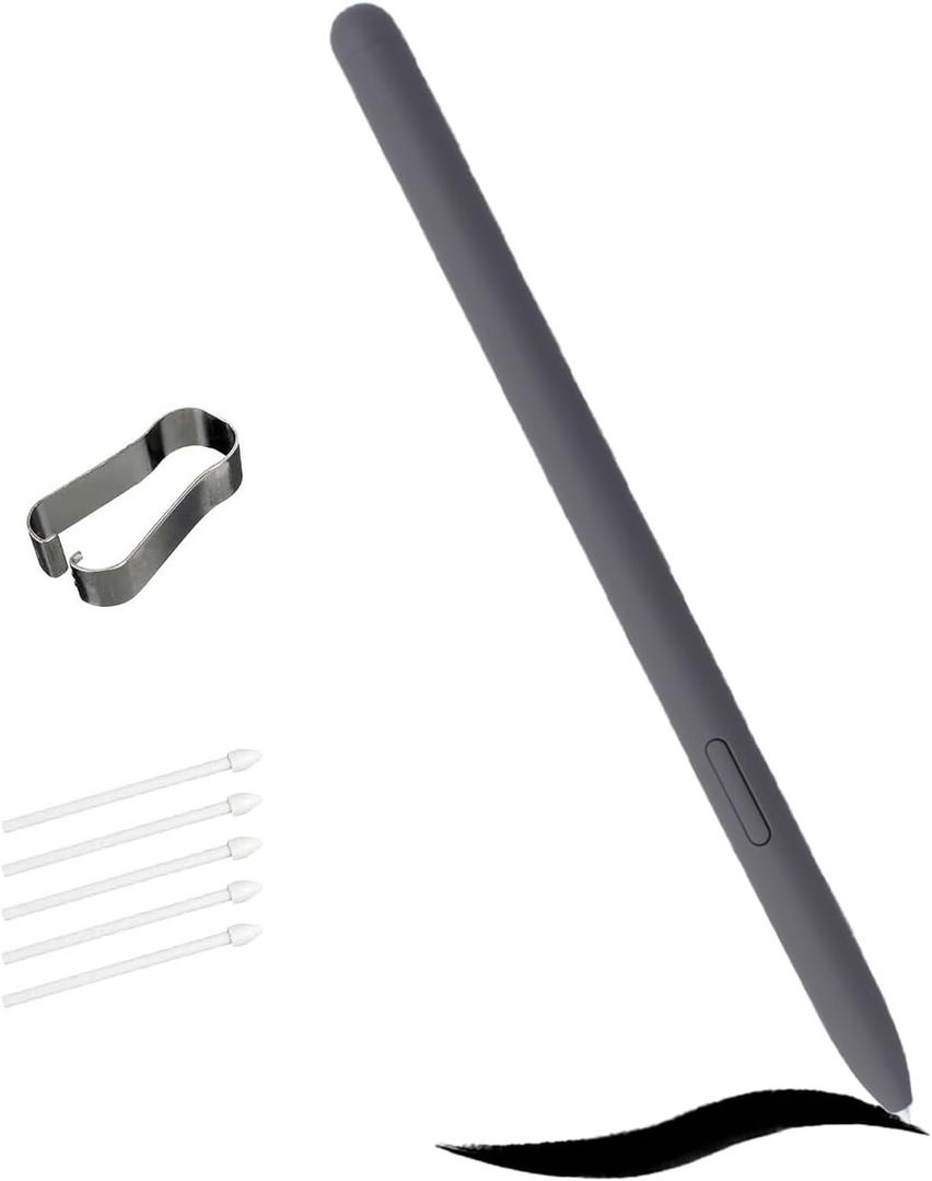 Grey Galaxy Tab S9 FE S Pen for Samsung Galaxy Tab S9 FE Stylus Pen Replacement + Free 5 Tips for Samsung Galaxy Tab S9 FE Stylus S Pen (Gray)