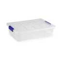 Plastic Food Trays Transparent With Blue Contracts, Size Length 20in, Height 7in, Width 14in 3 Piece