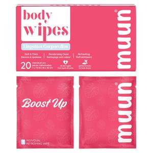 Muun Deodorant Body Wipes for Odor, 20pcs 18x20 cm Wet Wipes Aluminum-Free