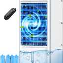 FANCOLE Windowless Portable Air Conditioners with 4 Ice Packs, 12H Smart Timer for Auto-off, 26Ft Remote, Top Fill Dual Tank, 3Speeds Evaporative Air Cooler, 70Auto Swing Swamp Cooler Air Conditioner