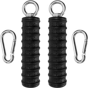 2Pcs Ergonomic Single Handle Tricep Attachment Cable Machine, Maximum Advantage Grip Attachments, Pull Up Rope, Rope Arm, Pulldown Bar Workout, Strength Hand Grips for Gym (2 Carabiners Included)