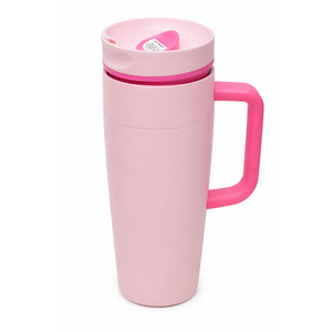 Owala SmoothSip Slider Stainless Steel Insulated Travel Mug with handle, 100% Leak Proof, For Hot and Cold Drinks, Travel Friendly with Sliding Lock Lid, 24 oz, BPA Free, Leak Proof, Pucker Up