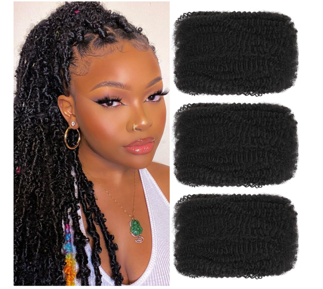 Afro Kinkys Bulk Human Hair For Braiding Afro Kinky-Curly Human Hair Bulk For Mini Twist Hair Bulk Human Braiding Hair For Micro Locs Extensions,Dreadlocks Extensions,Repair Locs 14inch(1B,35g/pack)