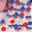 24 Pack 2'' Patriotic Rubber Ducks with Cards 4th of July Party Favors 250th Anniversary Baby Bath Toys Mini Duck Squeeze Squeak Summer Beach Pool Fourth July Supplies Red White Blue Gift Memorial Day