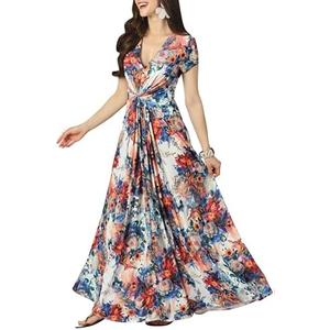 KOH KOH Womens 2025 Long Flowy Cap Sleeve Empire Waist Cocktail Maxi Dress Gown Size 2XL