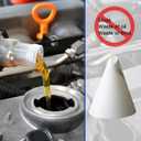 100PCS Disposable Car Engine Oil Funnels, Paper Vehicle Fuel Dispenser for Motor Oil, No Spill Automotive Fluid Gas Change Cone Funnel Accessories, Universal for SUV, Sedan, Truck