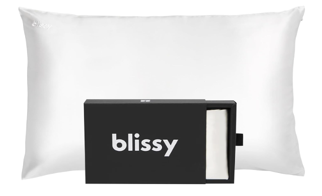 Blissy Silk Pillowcase - 100% Pure Mulberry Silk - 22 Momme 6A High-Grade Fibers - Pillow Cover for Hair & Skin - Regular, Queen & King with Hidden Zipper (Standard,Blissy White)