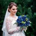 50Pcs Artificial Peonies Flowers Bulk, 4 Navy Blue Fake Peonies Silk Flowers Heads for Table, Faux Peony Arrangements for Wedding, Valentine, Engagement, Office, Coffee, Dining Decorations