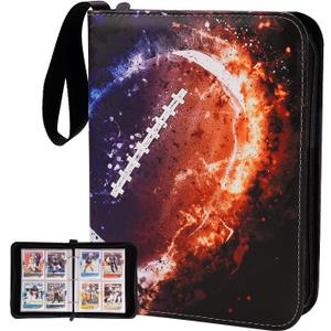 Card Binder Compatible with Football Card, Trading Card, for MTG and Other TCG, Fits 400 Cards with 50 Removable Pages, Card Holder Collector for Standard Size Card (Multicolor)