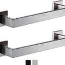 12 Inch Towel Bar 2 Pack for Bathrooms 12/16/20/24/28/32/36 Inch Stainless Steel 304 Brushed Nickel Towel Holder Modern Square Towel Rod Rustproof Wall Mount (2, Brushed Nickel, 12 Inch)