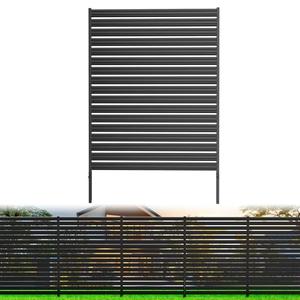 1 Panel No-Dig Metal Privacy Fence Screen, 60" H × 48" W Outdoor Air Conditioner Fence, Rustproof AC Unit Cover to Hide Trash Bins, Pool Equipment Enclosure, Decorative Garden, Patio & Backyard