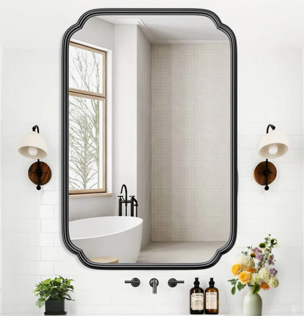 Marleth Modern Rectangular Bathroom Vanity Mirrors Mounted Wall Mirror High-Strength Tempered Glass