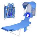 Heavy Duty Tanning Chair with Face Hole, Adjustable 5-Position Folding 
Backpack Beach Tanning Chair with Canopy Sun Shade & Face Hole, 6 Position Folding Lounge Sun Chair for Adults Outside Reading Sunbathing Poolside Camping Lawn, UPF 50+, 2 Pack, Patent Design