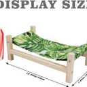 Bearded Dragon Bed, Wooden Reptile Sleeping Hammock, Bearded Dragon Tank Accessories, Habitat Accessories for Leopard Gecko Snake Lizard or Other Small Animal (Green 1, Large)