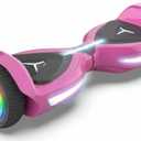 All Terrain Hover Board with Flash LED Lights and Wireless Speakers, Electric Hoverboard Supports Up to 165 lbs, Self Balancing Scooter Gift for Kids Pink
