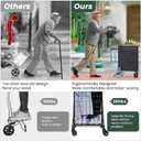 Stair Climbing Shopping Cart for Groceries, 280LBS Load Grocery Cart with Waterproof Liner, 360° Rolling Swivel Wheels, Heavy Duty Utility Cart Folding Shopping Carts for Laundry Luggage Gift