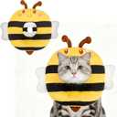 EXPAWLORER Cat Cone Collar Soft, Cat Recovery E Collar After Surgery to Stop Licking, Adjustable Waterproof Neck Elizabethan Pet Kitten Puppy Donut Pillow for Cats Wound Healing, Bee