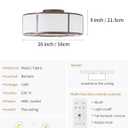 Caged Ceiling Fans with Lights Flush Mount, Low Profile Ceiling Fan with Lights Remote Control, 20'' Modern Bladeless 6 Speeds for Bedroom, Nursery, Kitchen, Brown