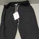 Aelfric Eden Super Baggy Barrel Sweatpants Casual Wide Leg Pants Elastic Waist Lantern Trouser Unisex (Large, Black)