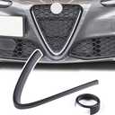 Front Grille Decoration Frame Cover Compatible with Alfa Romeo Giulia 2017-2020 Car Exterior Accessories (NOT FIT Quadrifoglio!!!)