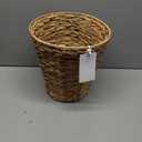 Boho Wicker Trash Can with Lid,Waterproof Bathroom Trash Can Hand Woven Wicker Waste Baskets for Kitchen Office Bedroom (3Gallons)