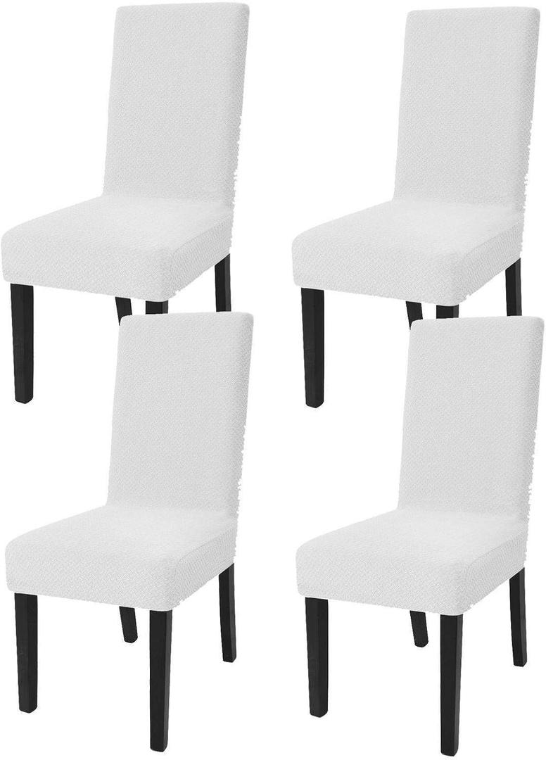 Stretch Dining Chair Covers Set of 4 Universal Twill Chair Protectors for Dining Room and Kitchen Removable Washable Chair Covers Orange Color
