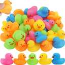 50Pcs Mini Rubber Duck Bath Toys, Multicolor Bath Ducks Bulk Float Duck Baby Bath Toy for Shower Birthday Party Favors Gift Classroom Summer Beach Pool Party Games