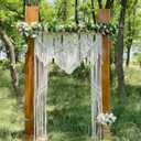 Youngeast Boho Curtains Large Macrame Curtain Macrame Wall Hanging Woven Window Curtains Wedding Backdrop Room Divider Bed Headboard