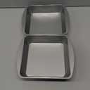 8x8 Cake Baking Pan Set, Nonstick Square Brownie Pans with Wider Grips, 2 Pieces, Heavy Duty, Grey