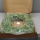 32'' Eucalyptus Wreath for Front Door - Large Artificial Eucalyptus Leaves with White Seeds Greenery Outdoor Wreath for Porch,Window,Farmhouse,Home,Hanging Decor- Spring, Summer, All Seasons (Green)