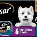 Cesar Filets in Gravy Adult Wet Dog Food Variety Pack, Filet Mignon and New York Strip Flavors, 3.5 oz. Easy Peel Trays, Variety Pack, 12 Count (EXP 12/31/27)