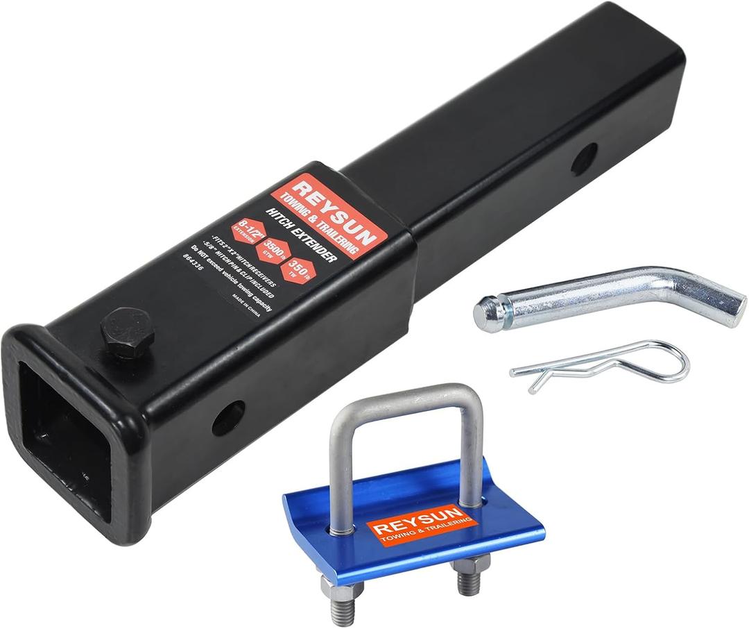 Receiver Tube 864336 Trailer Hitch Extender 8-1/2 Inch Extension, Fits 2 Inch Receiver, 3,500lbs G.T.W, Pin and Clip Included