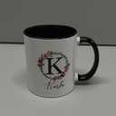 Floral Karla Name Flower Personalized Name Karla Ceramic Mug, Black/White (11 Ounces)